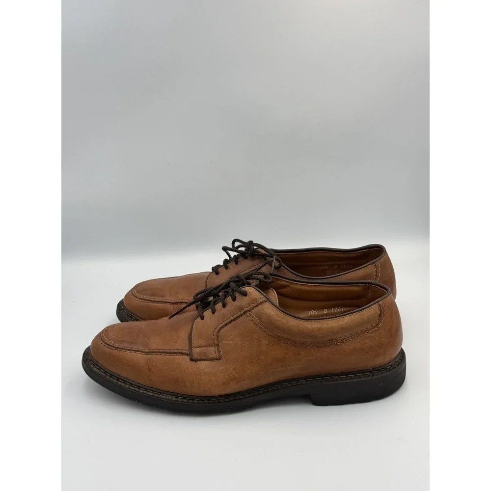 Allen Edmonds Wilbert Split Toe Derby Brown Leather Shoes 10.5D USA